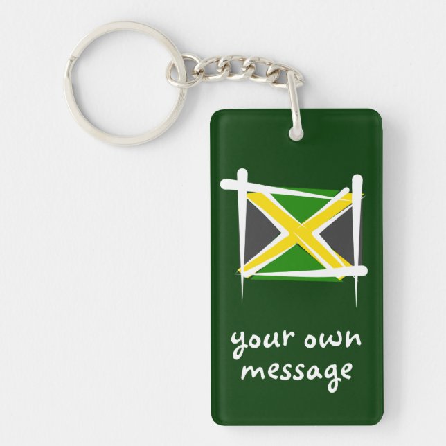 Jamaica Brush Flag Keychain (Front)