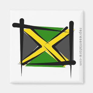 Jamaica Brush Flag Magnet