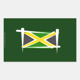 Jamaica Brush Flag Sticker