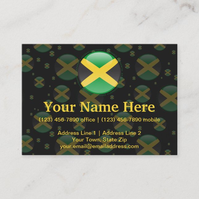 Jamaica Bubble Flag Business Card (Front)