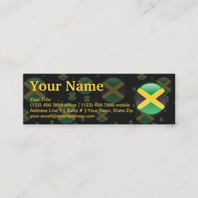 Jamaica Bubble Flag Mini Business Card (Front)