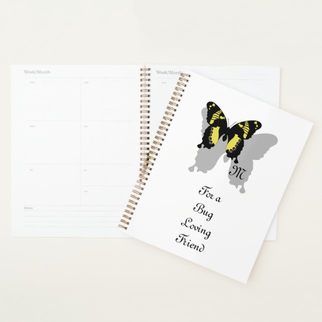 Jamaica Butterfly Shadow Monogram Planner (Display)