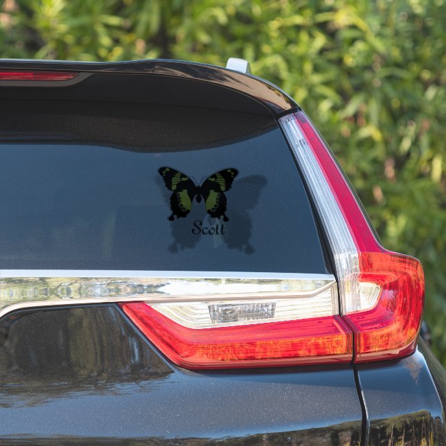 Jamaica Butterfly Shadow Name Tag (Car Side)