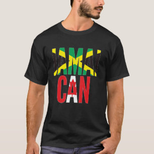 Jamaica Canada Flag Themed for Half Canadian Jamai T-Shirt
