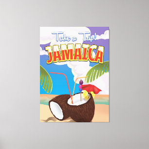 Jamaica Cartoon travel poster Canvas Print