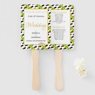 JAMAICA Christian Custom Wedding Programme Hand Fan