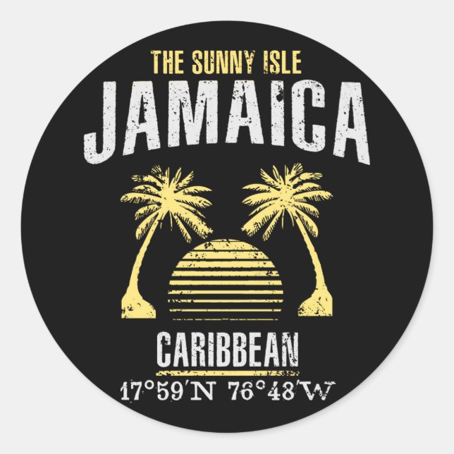 Jamaica Classic Round Sticker (Front)