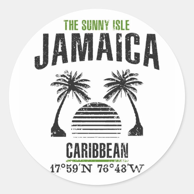 Jamaica Classic Round Sticker (Front)