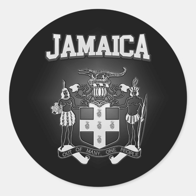 Jamaica Coat of Arms Classic Round Sticker (Front)