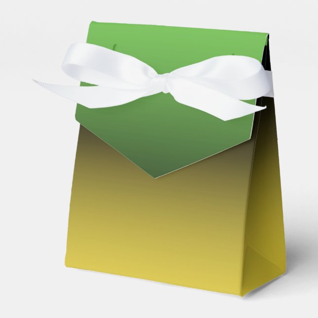 Jamaica Colours Gradient Ombre Green & Gold Favor Box (Front Side)