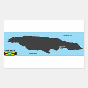 Jamaica country political map flag sticker