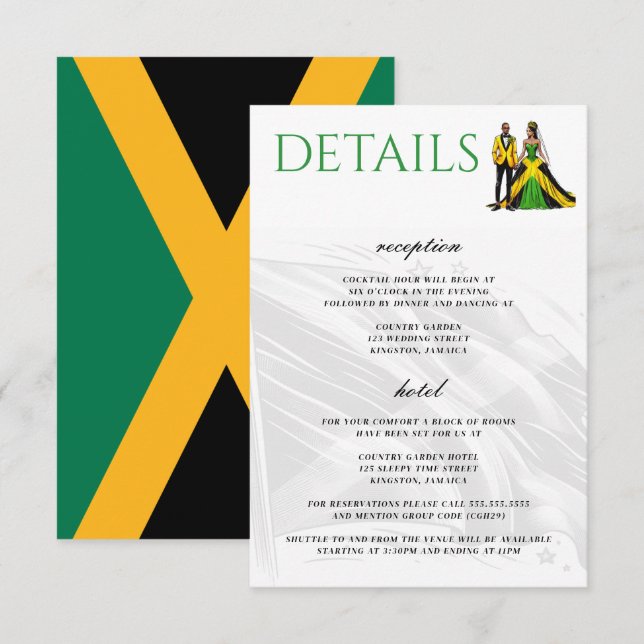 Jamaica Couple Enclosure Card (Front/Back)