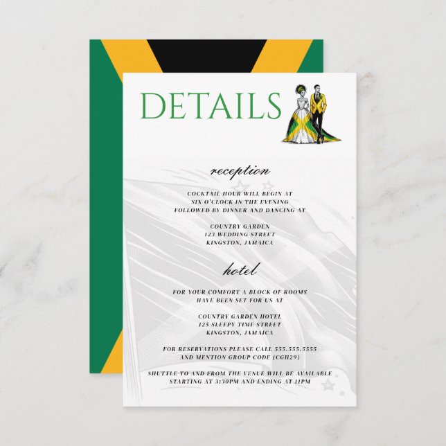 Jamaica Couple Enclosure Card (Front/Back)