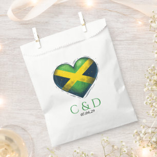 Jamaica Couple Heart Wedding Favour Bag