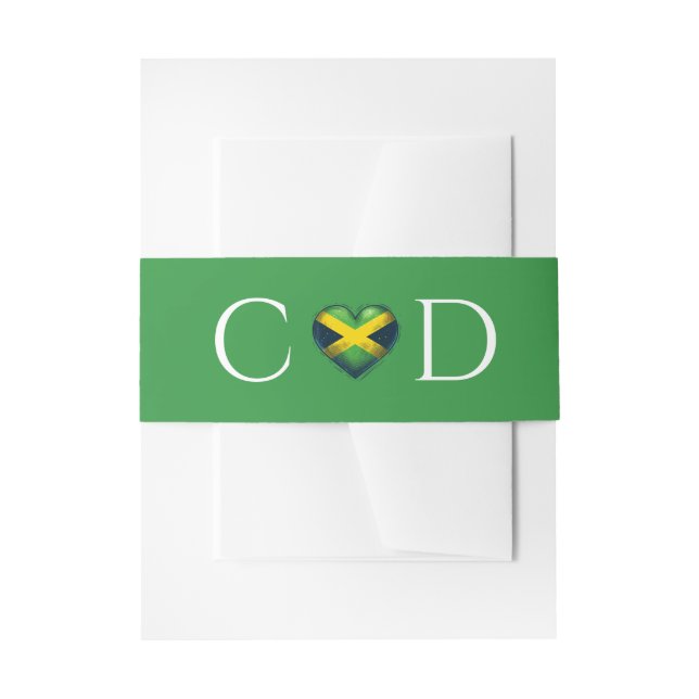 Jamaica Couple Wedding Invitation Belly Band (Front Example)