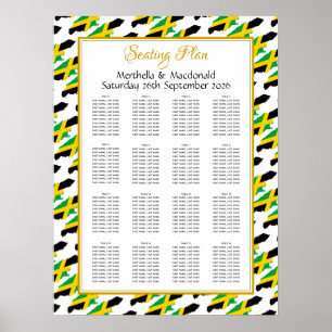 JAMAICA Custom Wedding Reception 160 Seating Plan Poster