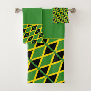JAMAICA DRAPEAU Écriture personnalisée VERT