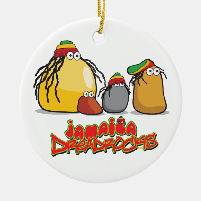 Jamaica DreadRocks Ceramic Ornament (Front)