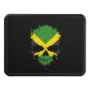 Jamaica Dripping Splatter Skull Trailer Hitch Cover