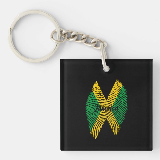 Jamaica Finger print Keychain (Front)