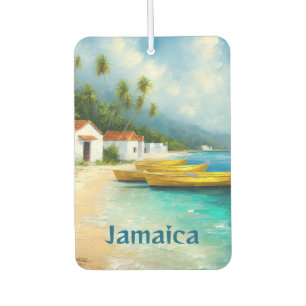 Jamaica fishing huts on sea shore air freshener