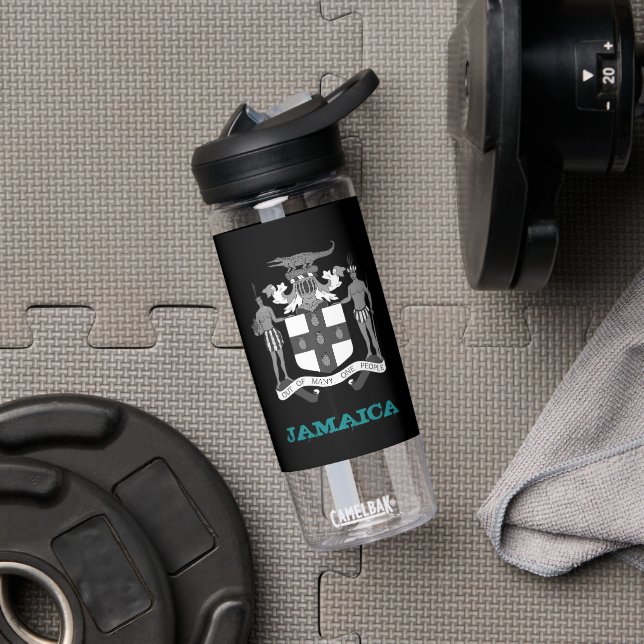 Jamaica Fitness & Jamaican coat of arms / flag Water Bottle (Gym)