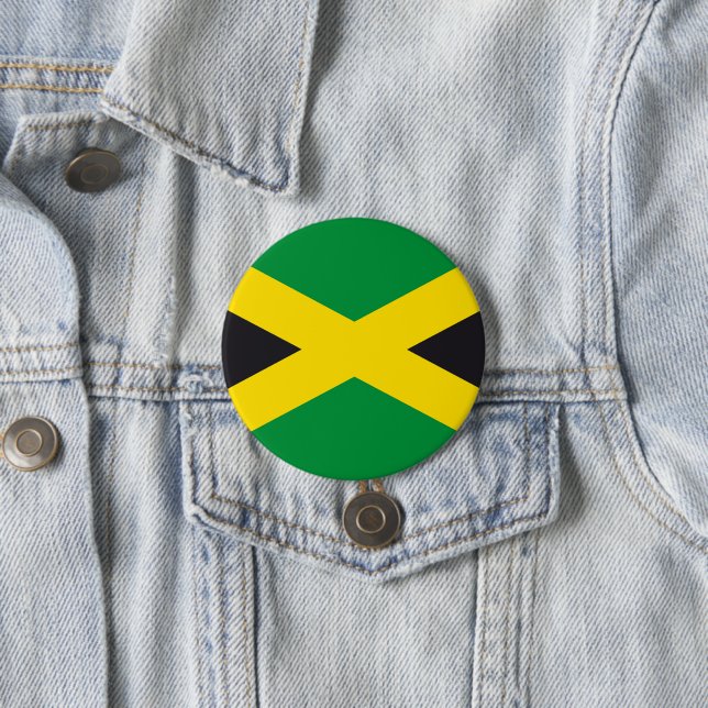 Jamaica flag 3 inch round button (In Situ)