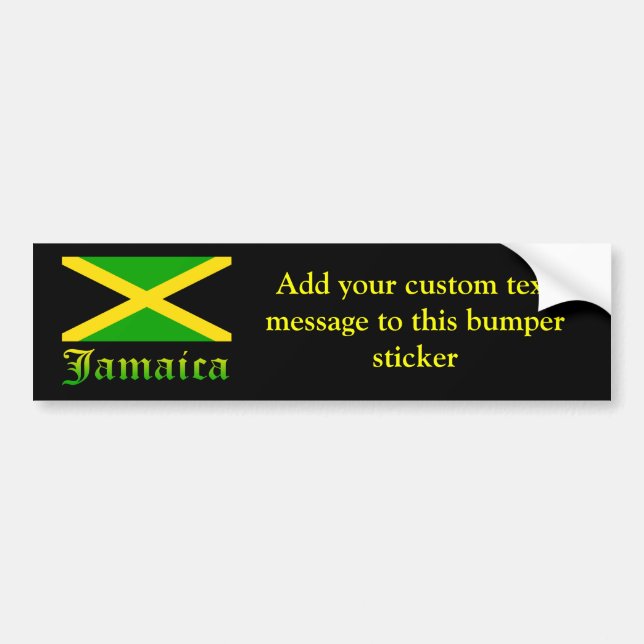 Jamaica Flag, Black, Green and Yellow Bumper Sticker (Front)