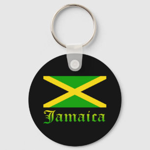 Jamaica Flag, Black, Green and Yellow Keychain