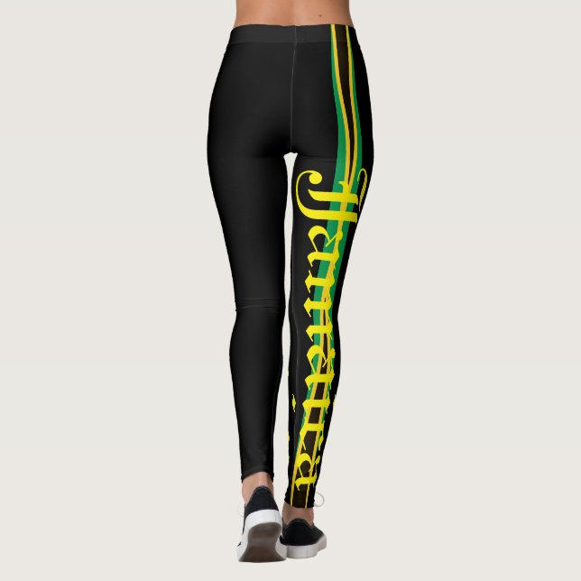 JAMAICA FLAG BLACK LEGGINGS HAVIC ACD (Back)