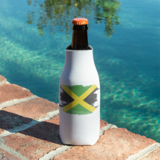 Jamaica flag brush stroke, national flag bottle cooler