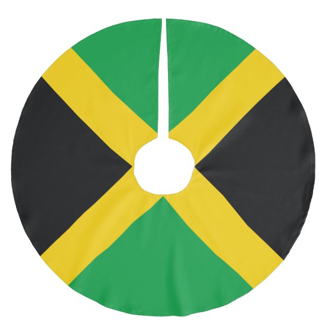 Jamaica Flag Brushed Polyester Tree Skirt (Front)
