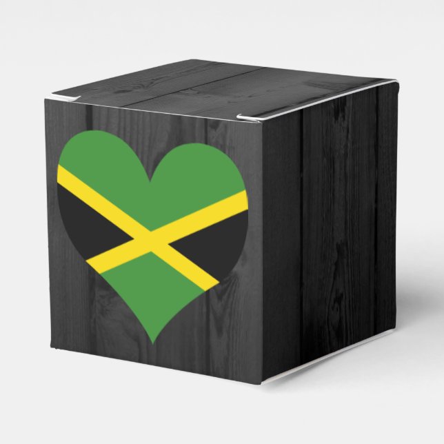 Jamaica flag coloured favor box (Front Side)