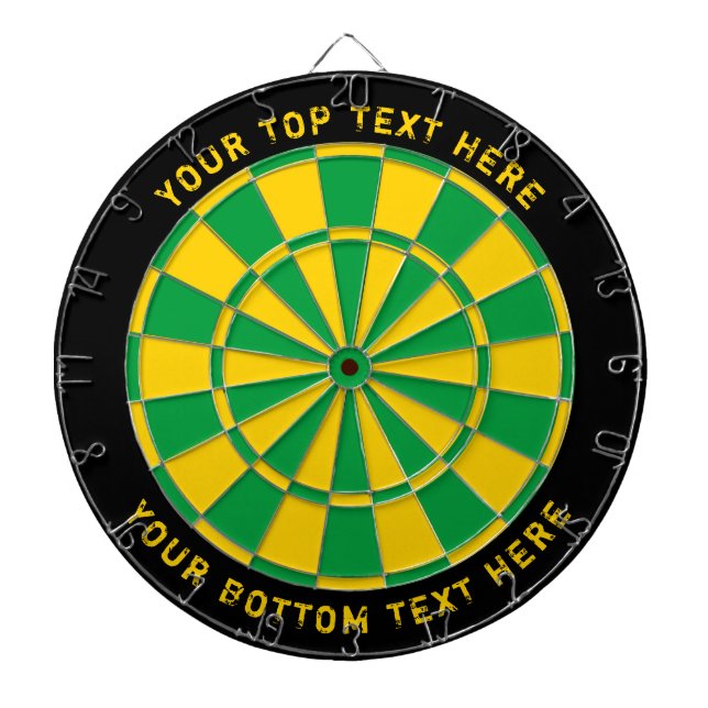 Jamaica Flag Colours Dartboard with Custom Text (Front)