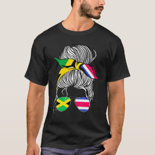 Jamaica Flag Costa Rica Grown Women Girl Country T-Shirt