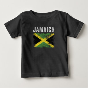 Jamaica Flag Distressed - Jamaican Flag Baby T-Shirt