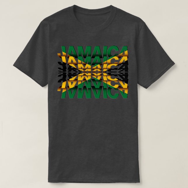 Jamaica Flag Flip Text effect T-Shirt (Design Front)
