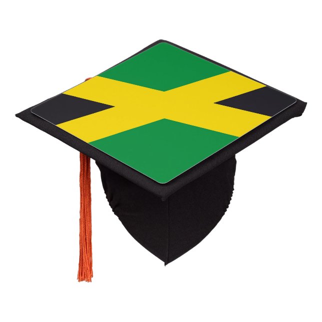 Jamaica flag graduation cap topper (Angled)