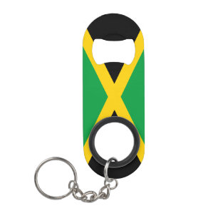 Jamaica Flag Green Yellow Black Patriotic Keychain Bottle Opener