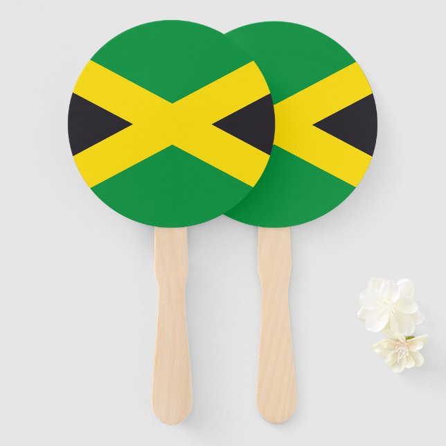 Jamaica flag hand fan (Front and Back)