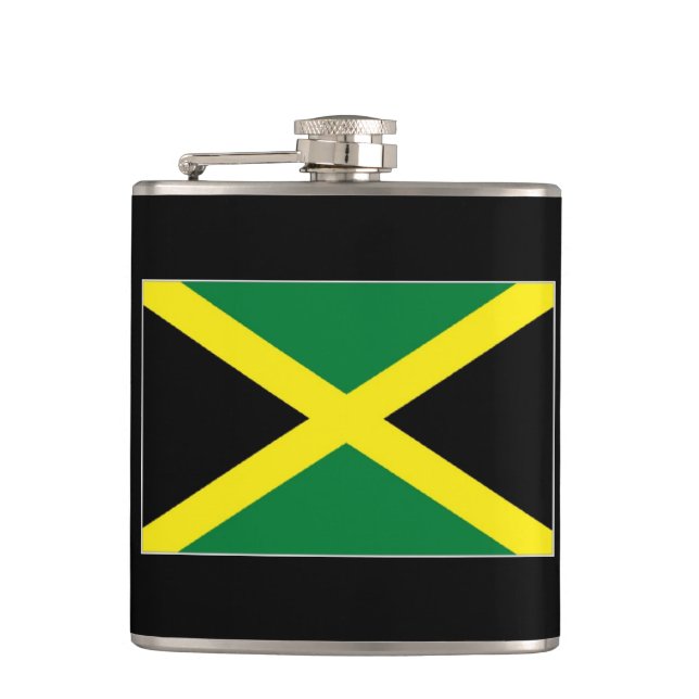 Jamaica Flag Hip Flask (Front)