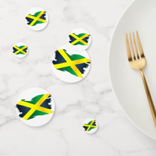 Jamaica Flag In Gold Green And Black Confetti