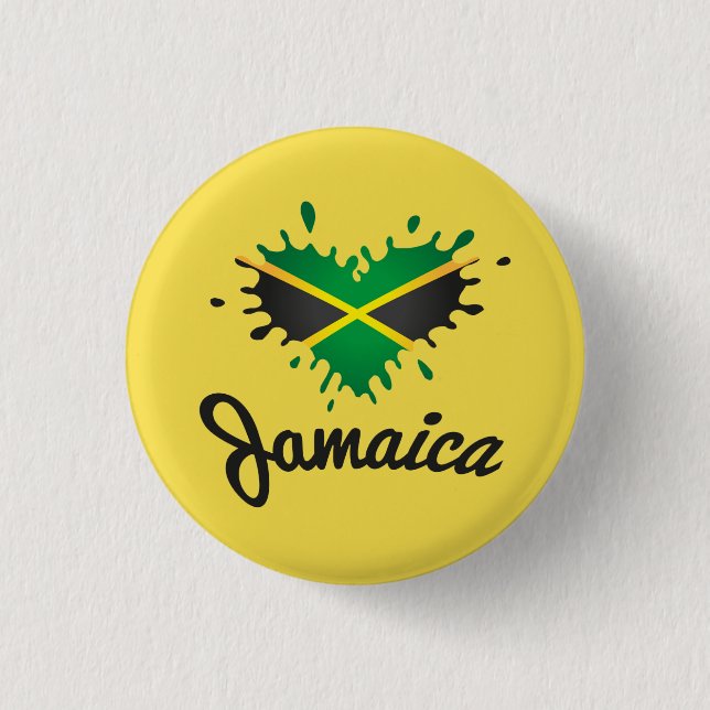 Jamaica Flag Island - Proud Jamaicans - Button (Front)