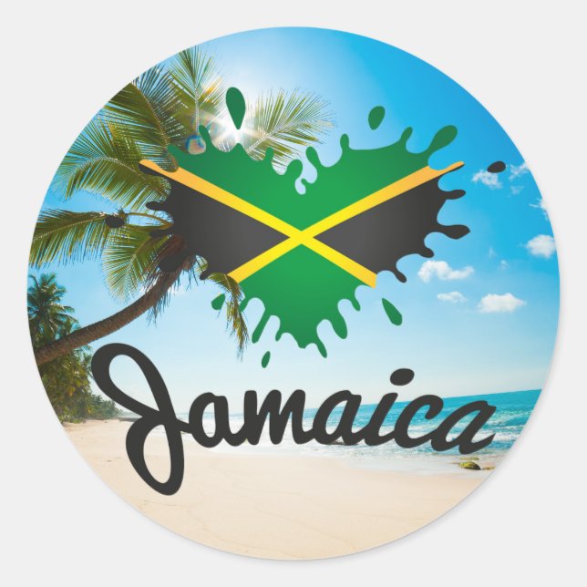 Jamaica Flag Island - Proud Jamaicans - Sticker (Front)
