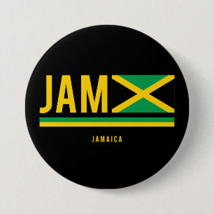 Jamaica Flag ISO Code Alpha 3 Design Inch Round Button