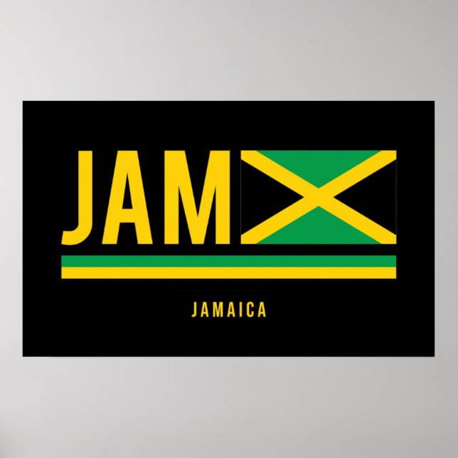Jamaica Flag ISO Code Alpha 3 Design Poster (Front)
