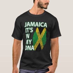 Jamaica Flag It's My Dna Jamaican Love Peace Finge T-Shirt