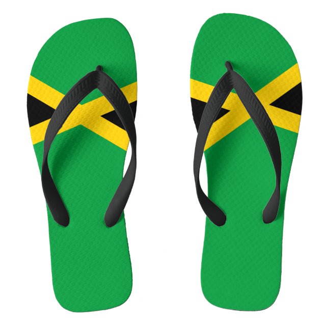Jamaica Flag Jamaican Caribbean Carnival Flip Flops (Footbed)