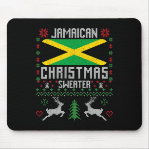Jamaica Flag Jamaican Christmas Sweater Mouse Pad