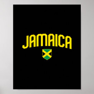 Jamaica Flag Jamaican Vintage Athletic Throwck Sou Poster